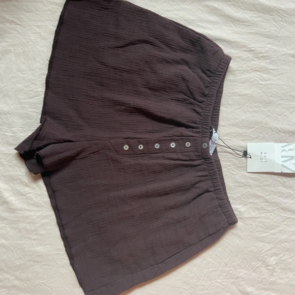 zara structured shorts dark drown - Picture 4 of 4
